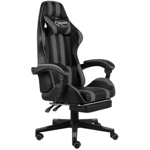 Comparateur de prix : vidaXL Fauteuil de jeux vidéo avec repose-pied Noir et gris Similicuir