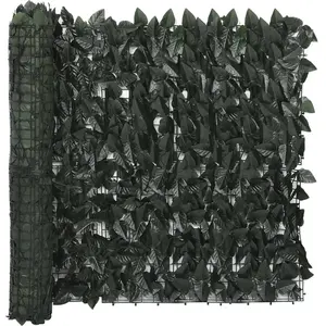 vidaXL Écran de balcon avec feuilles vert foncé 500x150 cm