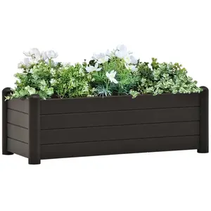 vidaXL Lit surélevé de jardin PP Anthracite 100x43x35 cm pas cher