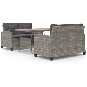 vidaXL Ensemble à dîner de jardin 3 pcs Résine tressée bois d'acacia pas cher