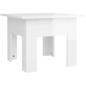 Comparateur de prix : vidaXL Table basse blanc brillant 55x55x42 cm bois d'ingénierie