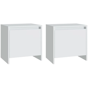 vidaXL Tables de chevet 2 pcs blanc 45x34x44,5 cm bois d'ingénierie pas cher