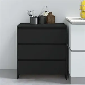 vidaXL Buffet Noir 70x41x75 cm Aggloméré pas cher