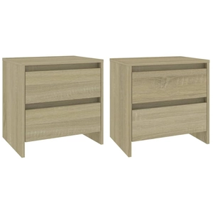 vidaXL Tables de chevet 2 pcs Chêne sonoma 45x34,5x44,5 cm Aggloméré pas cher