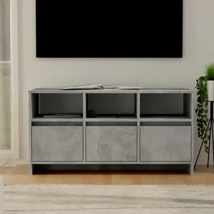 vidaXL Meuble TV Gris béton 102x37,5x52,5 cm Aggloméré pas cher