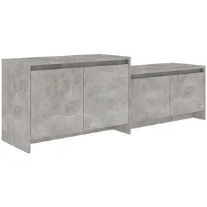 vidaXL Meuble TV Gris béton 146,5x35x50 cm Aggloméré pas cher
