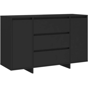 vidaXL Buffet avec 3 tiroirs Noir 120x41x75 cm Aggloméré pas cher