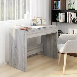 Comparateur de prix : vidaXL Bureau Sonoma gris 101x50x76,5 cm Aggloméré