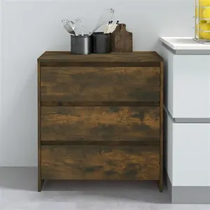 vidaXL Buffet Chêne fumé 70x41x75 cm Bois d'ingénierie pas cher