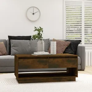 vidaXL Table basse Chêne fumé 102,5x55x44 cm Aggloméré pas cher