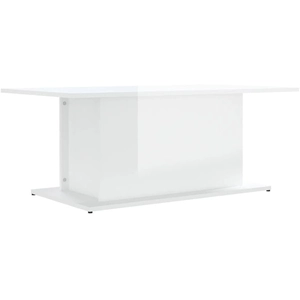 vidaXL Table basse Blanc brillant 102x55,5x40 cm Aggloméré pas cher