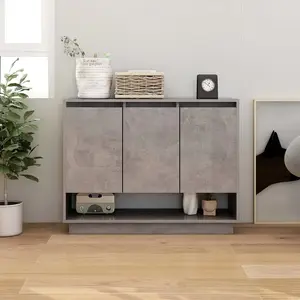vidaXL Buffet Gris béton 97x31x75 cm Bois d'ingénierie pas cher
