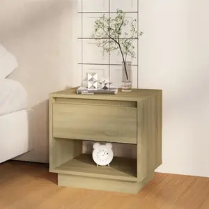 vidaXL Table de chevet Chêne sonoma 45x34x44 cm bois d'ingénierie pas cher