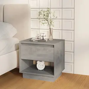 vidaXL Table de chevet Gris béton 45x34x44 cm Aggloméré pas cher