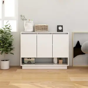 vidaXL Buffet Blanc 97x31x75 cm Bois d'ingénierie pas cher