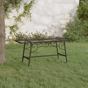 vidaXL Banc tour d'arbre 110 cm Noir Acier pas cher