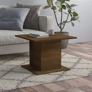 vidaXL Table basse Chêne marron 55,5x55,5x40 cm Aggloméré pas cher