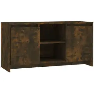 vidaXL Meuble TV Chêne fumé 102x37,5x52,5 cm Aggloméré pas cher