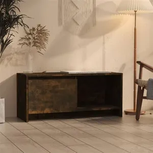 vidaXL Meuble TV Chêne fumé 90x35x40 cm Aggloméré pas cher