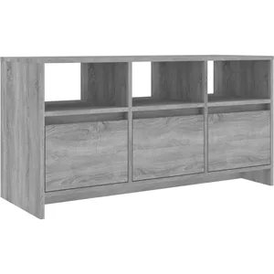 vidaXL Meuble TV Sonoma gris 102x37,5x52,5 cm Aggloméré pas cher