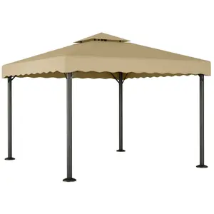 vidaXL Chapiteau Taupe 3x3 m Aluminium et acier pas cher