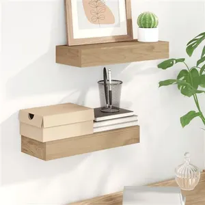 vidaXL Étagères murales 2 pcs 40x15x6 cm bois de teck massif pas cher