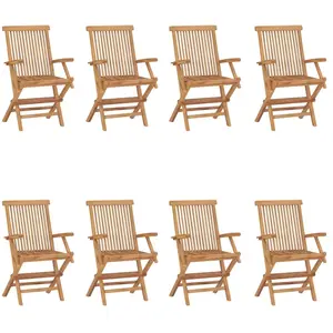 vidaXL Chaises pliables de jardin 8 pcs Bois de teck solide pas cher