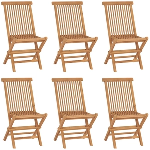 vidaXL Chaises pliables de jardin 6 pcs Bois de teck solide pas cher
