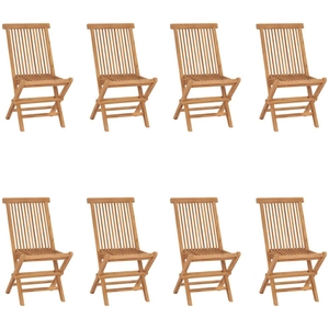 vidaXL Chaises pliables de jardin 8 pcs Bois de teck solide pas cher