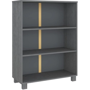 vidaXL Bibliothèque HAMAR Gris foncé 85x35x112 cm Bois de pin massif pas cher