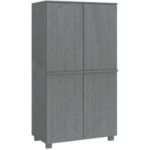 vidaXL Garde-robe HAMAR Gris foncé 89x50x180 cm Bois massif de pin pas cher