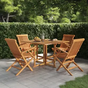 vidaXL Ensemble à dîner d'extérieur pliable 5 pcs Bois solide de teck pas cher