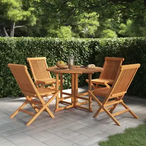 vidaXL Mobilier à dîner d'extérieur pliable 5 pcs Bois solide de teck pas cher