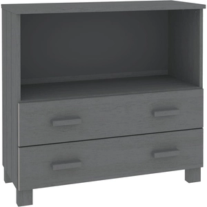 vidaXL Buffet HAMAR Gris foncé 85x35x80 cm Bois massif de pin pas cher
