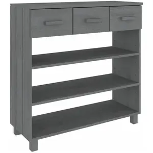 vidaXL Table console HAMAR Gris foncé 90x35x90 cm Bois massif de pin