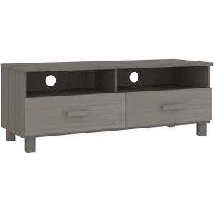 vidaXL Meuble TV HAMAR Gris clair 106x40x40 cm Bois massif de pin pas cher