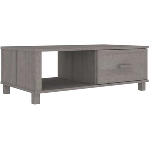 vidaXL Table basse HAMAR Gris clair 100x55x35 cm Bois massif de pin pas cher