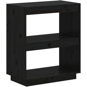 vidaXL Bibliothèque Noir 60x35x71 cm Bois de pin massif pas cher