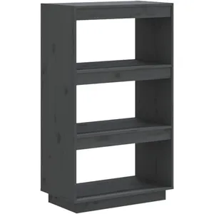 vidaXL Bibliothèque/Cloison Gris 60x35x103 cm Bois de pin massif pas cher