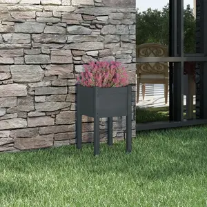 Comparateur de prix : vidaXL Jardinière d'extérieur Gris 40x40x70 cm Bois de pin massif