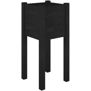 vidaXL Jardinière d'extérieur Noir 31x31x70 cm Bois de pin massif pas cher