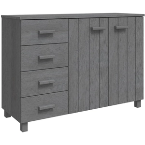 vidaXL Buffet HAMAR Gris foncé 113x40x80 cm Bois massif de pin pas cher