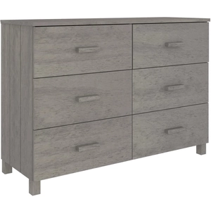vidaXL Buffet HAMAR Gris clair 113x40x80 cm Bois massif de pin pas cher