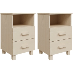 vidaXL Tables de chevet HAMAR 2 pcs Marron miel 40x35x62cm Bois massif pas cher
