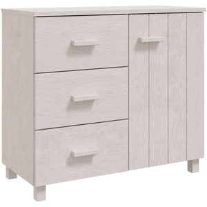 vidaXL Buffet HAMAR Blanc 90x40x80 cm Bois massif de pin pas cher