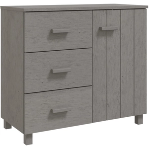 vidaXL Buffet HAMAR Gris clair 90x40x80 cm Bois massif de pin pas cher