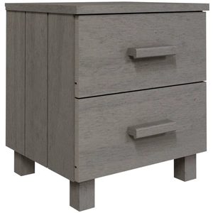 vidaXL Table de chevet HAMAR Gris clair 40x35x44,5 cm Bois pin massif pas cher