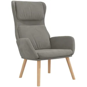 vidaXL Chaise de relaxation Gris clair Velours