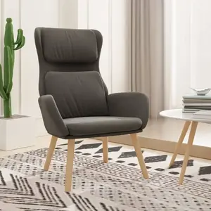 vidaXL Chaise de relaxation Gris foncé Velours pas cher