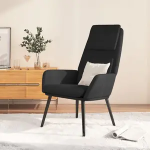 vidaXL Chaise de relaxation Noir Tissu pas cher